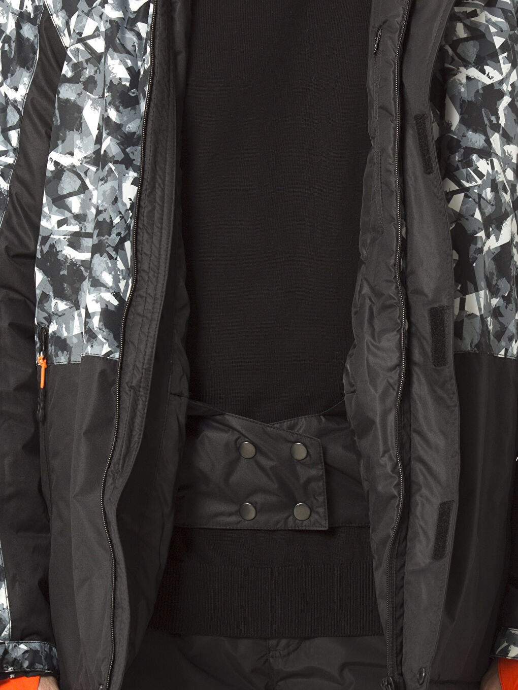 Beyaz Kapüşonlu Kayak Montu-3