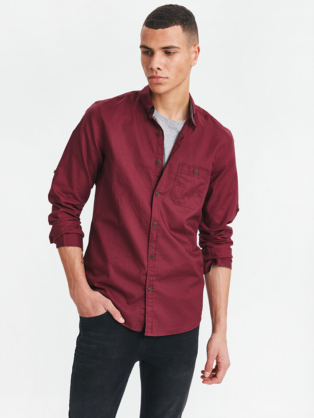 Chemise ROUGE BORDEAUX Homme