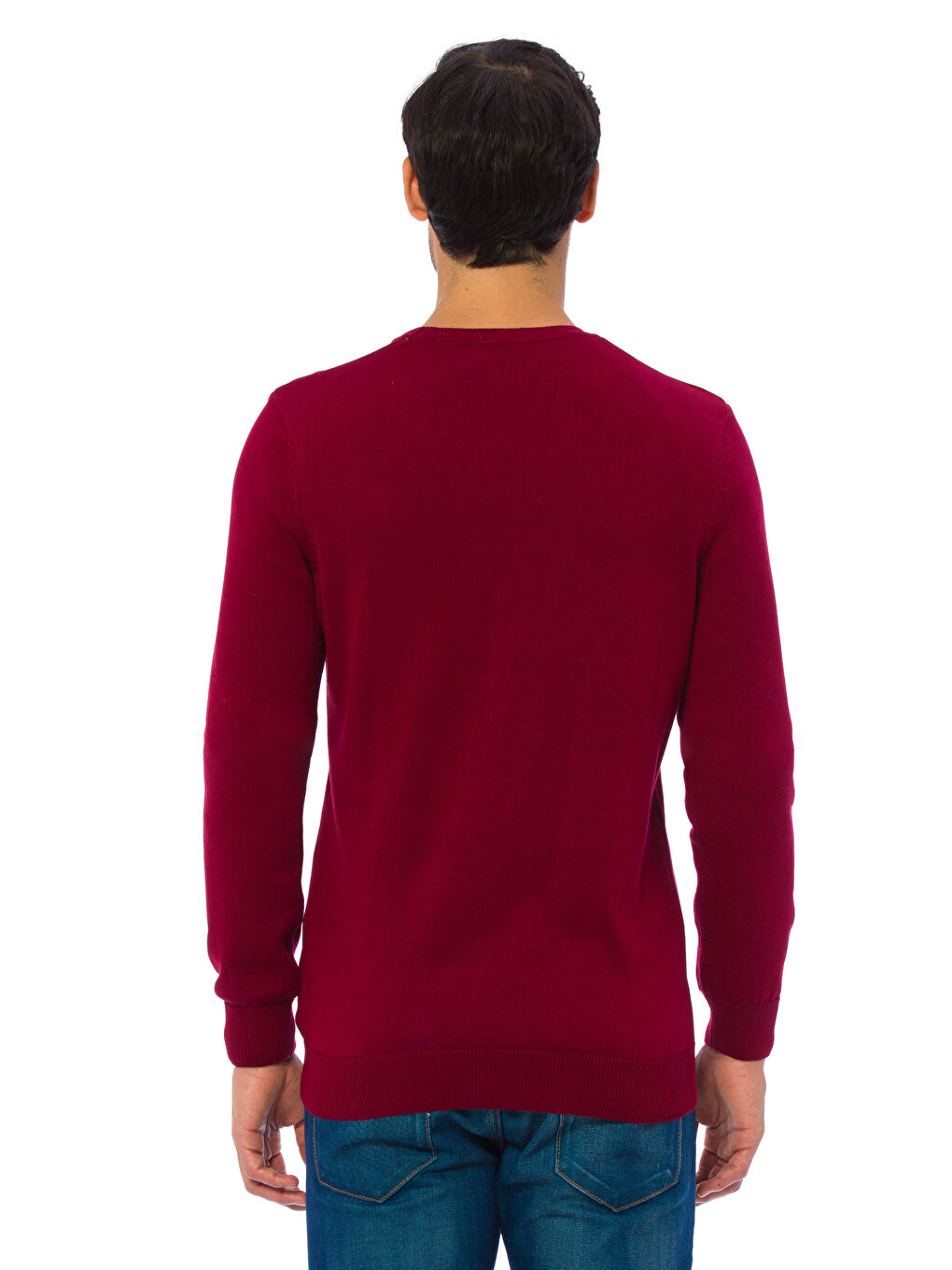 Pull-over ROUGE BORDEAUX Homme-1