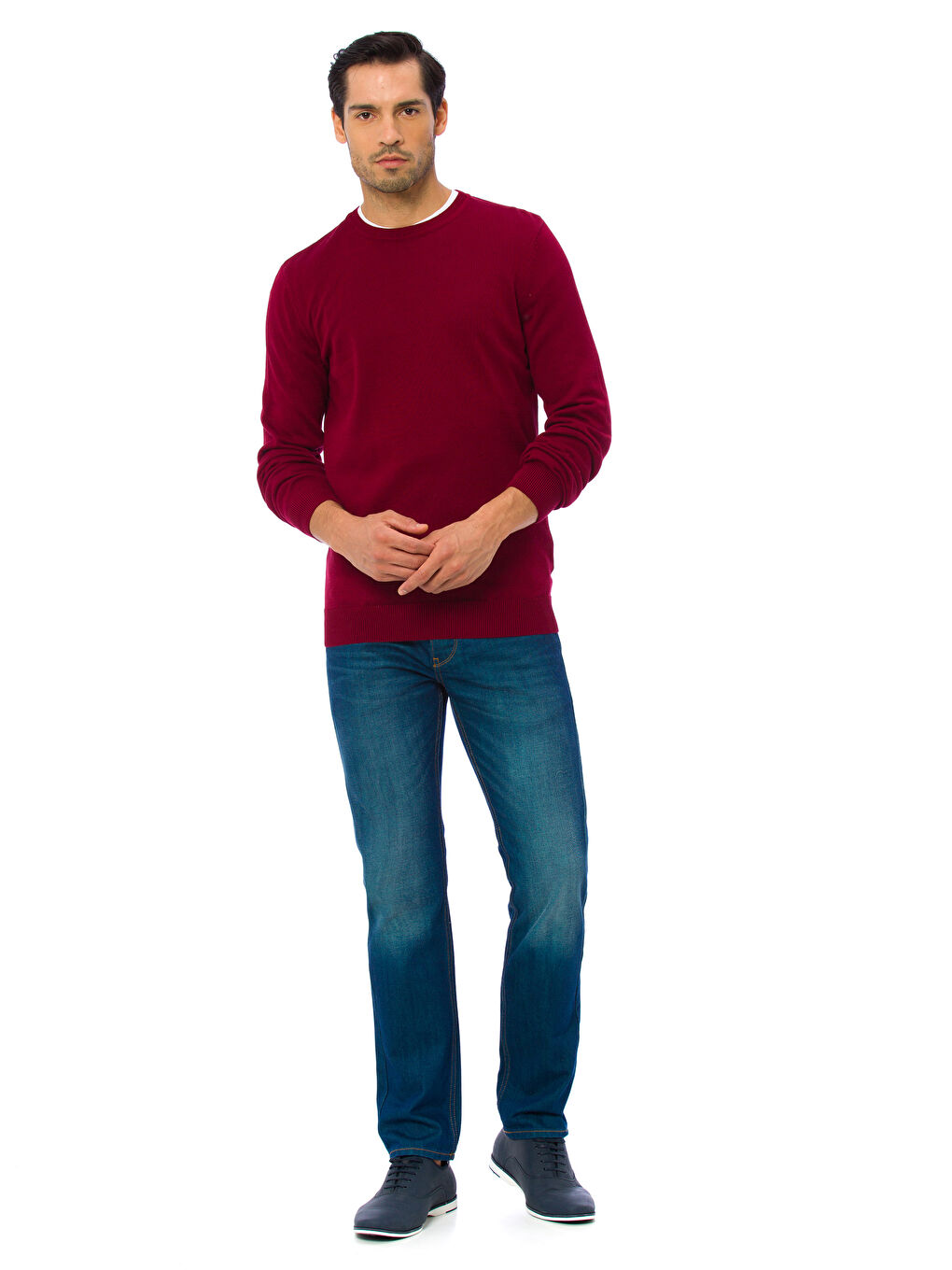 Pull-over ROUGE BORDEAUX Homme-2