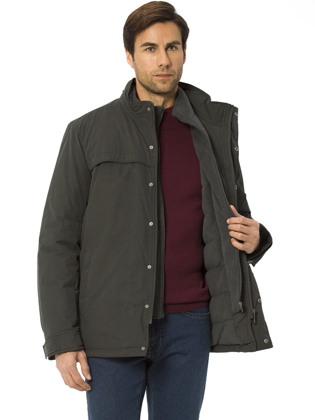 LCWAIKIKI Classic Man KHAKI Overcoat -7K3054Z8-D0Y