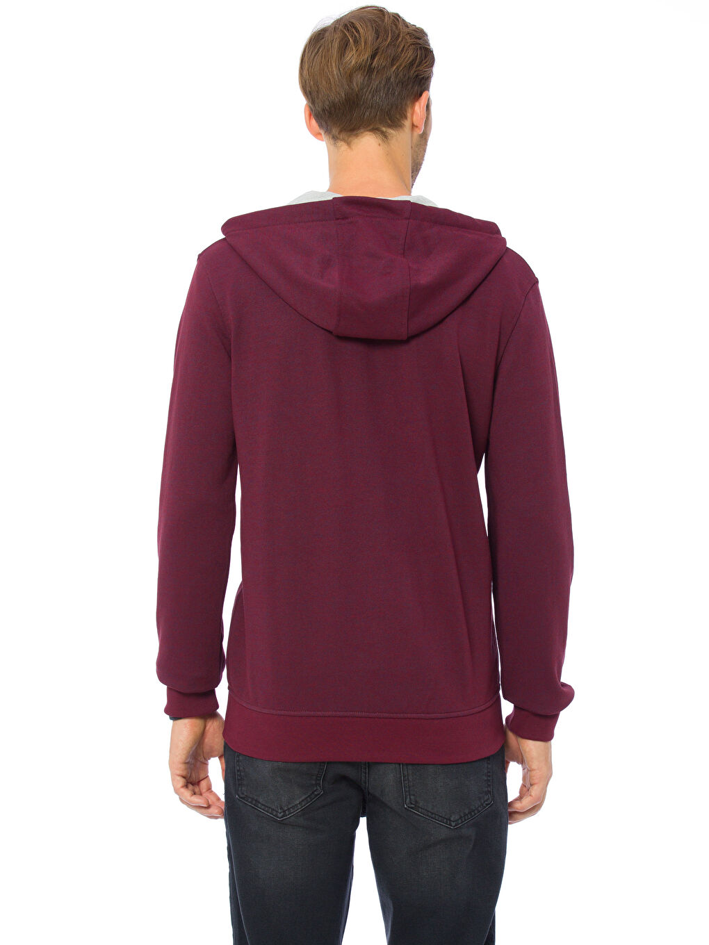 Sweat zippé ROUGE BORDEAUX Homme-1