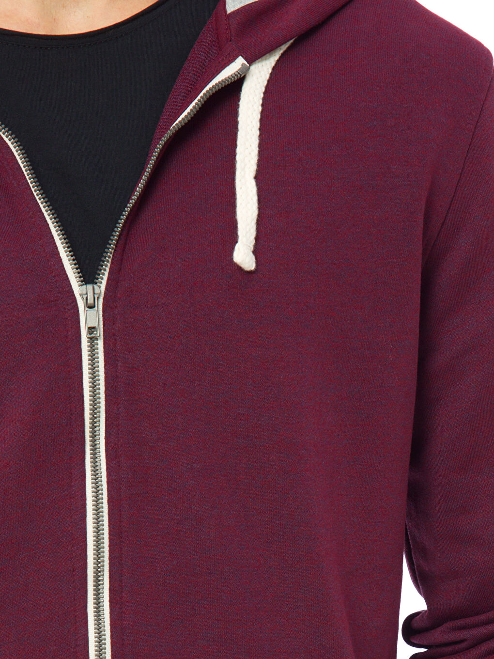 Sweat zippé ROUGE BORDEAUX Homme-3