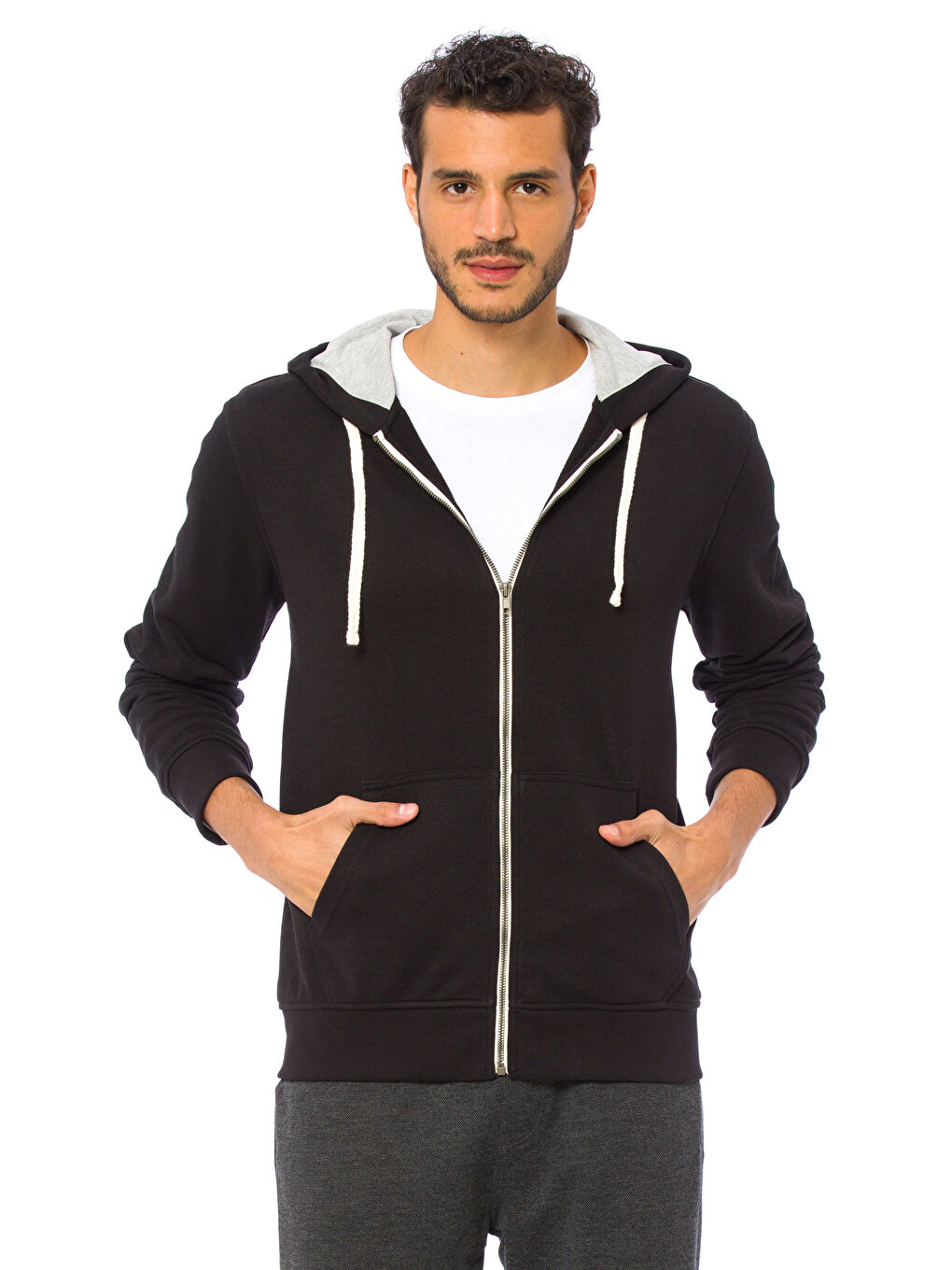 Мужчины Черный Толстовка на молнии