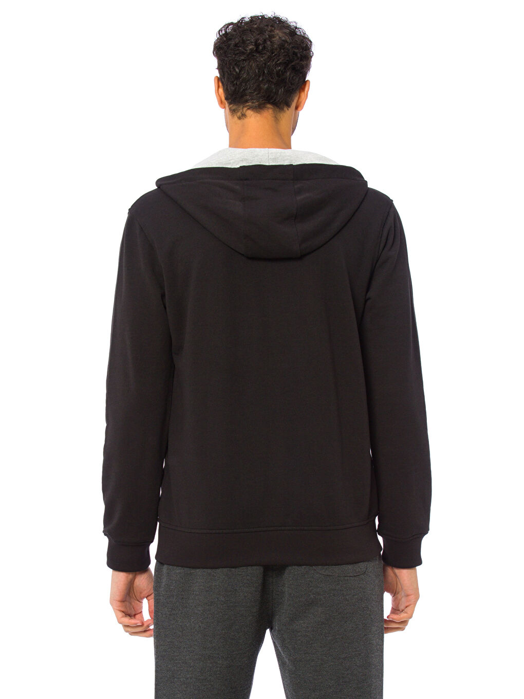 Мужчины Черный Толстовка на молнии-1