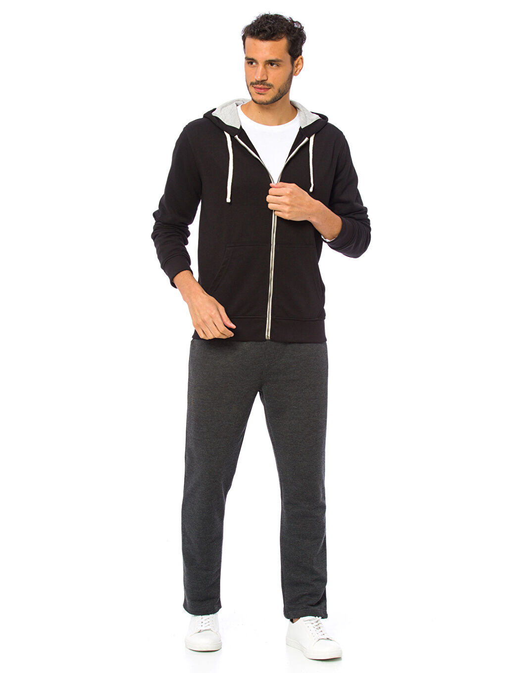 Мужчины Черный Толстовка на молнии-2