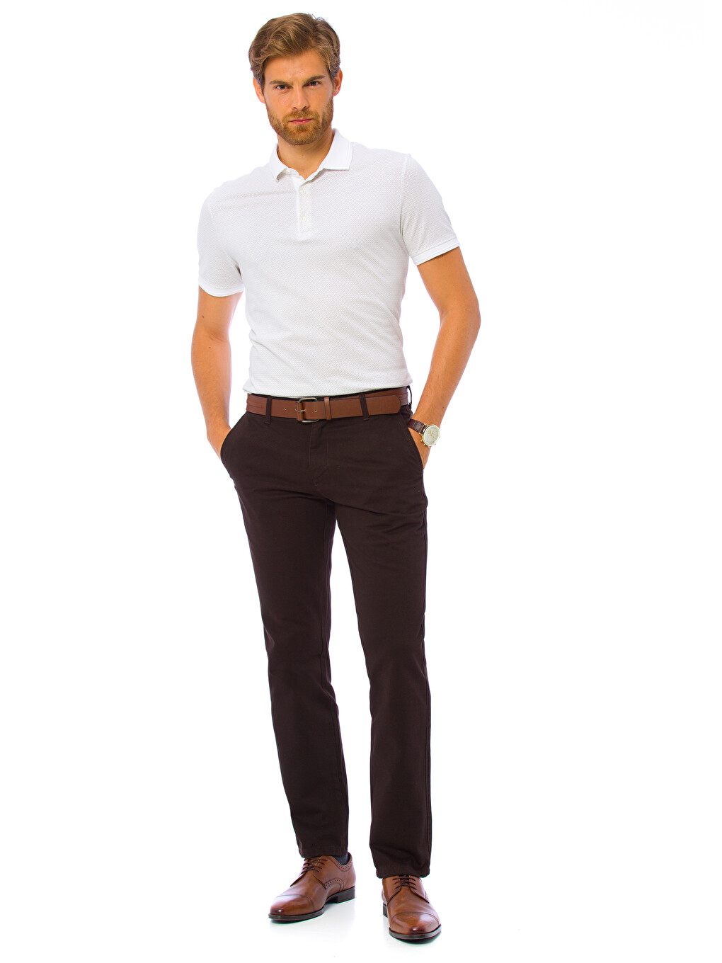Pantalon chino Brun Homme-2