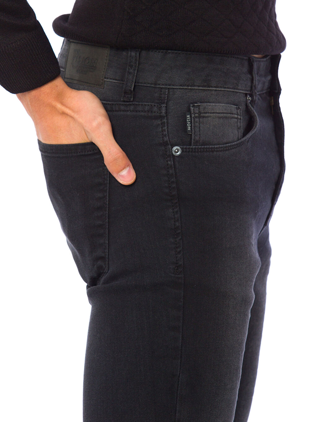 Siyah Rodeo Jean Pantolon-3