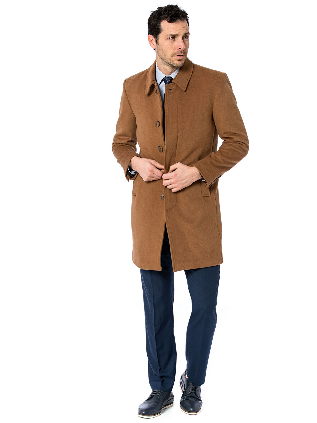 LCWAIKIKI Classic Man ECRU Wool Blended Overcoat -7K4883Z8-3VM