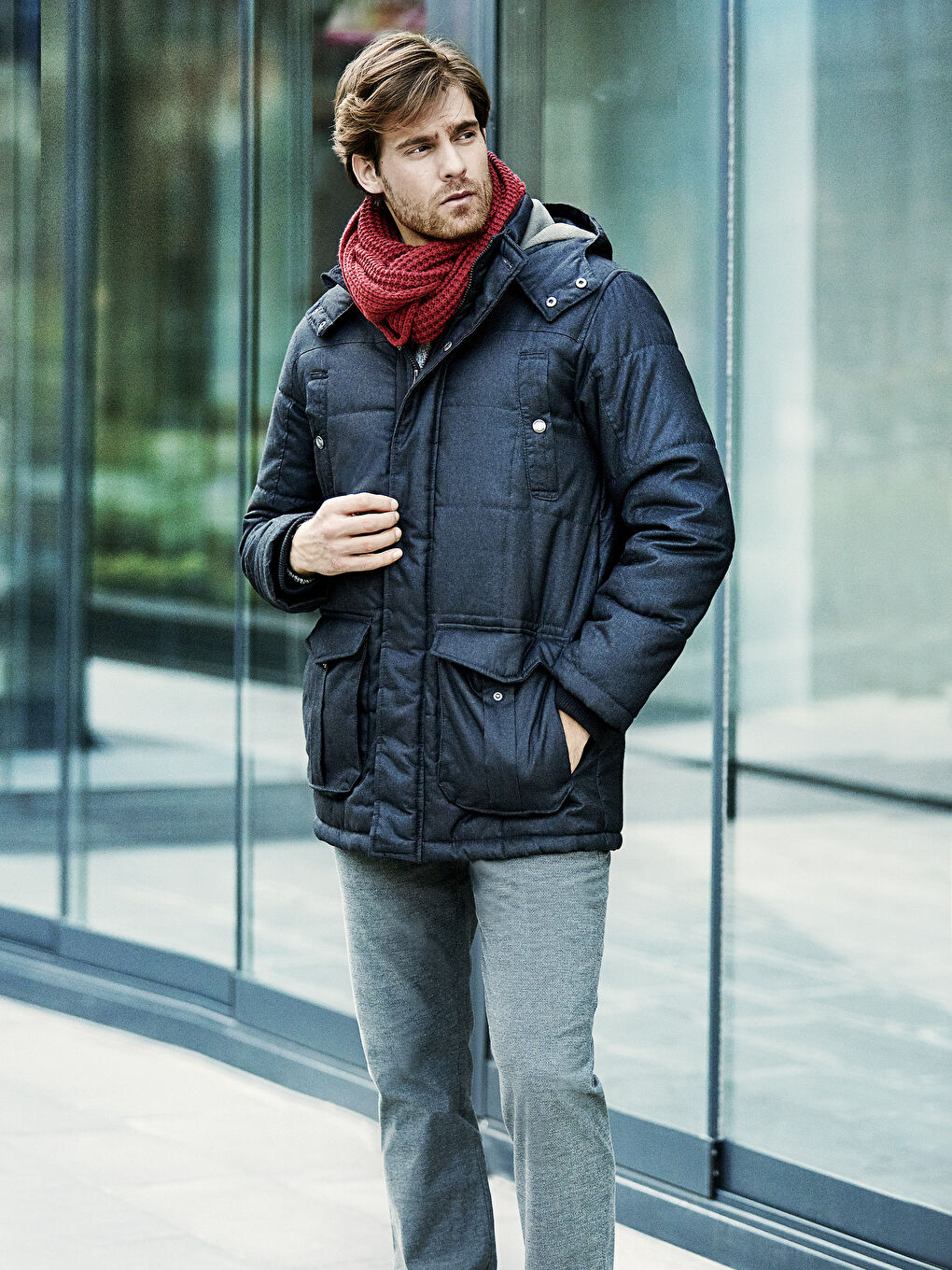 Antrasit Mlj Şişme Mont