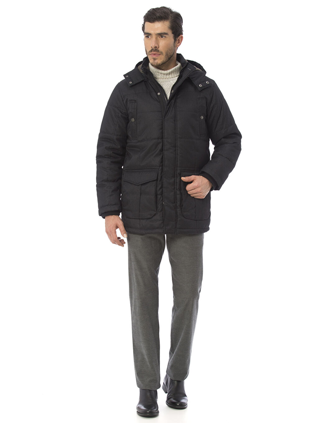 Antrasit Mlj Şişme Mont-4