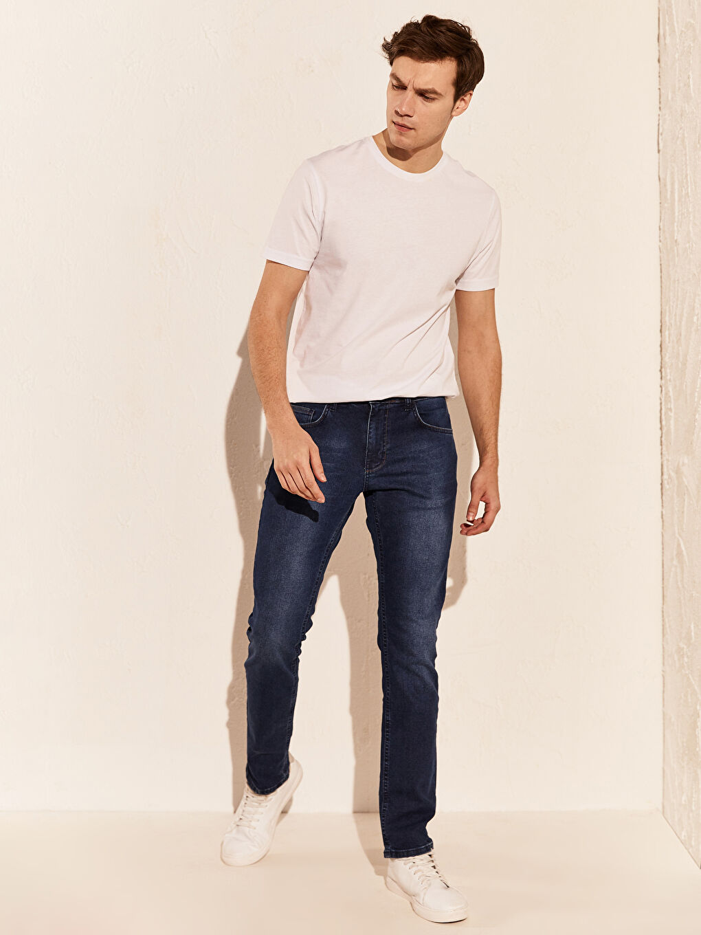 Orta İndigo Rodeo Jean Pantolon-1