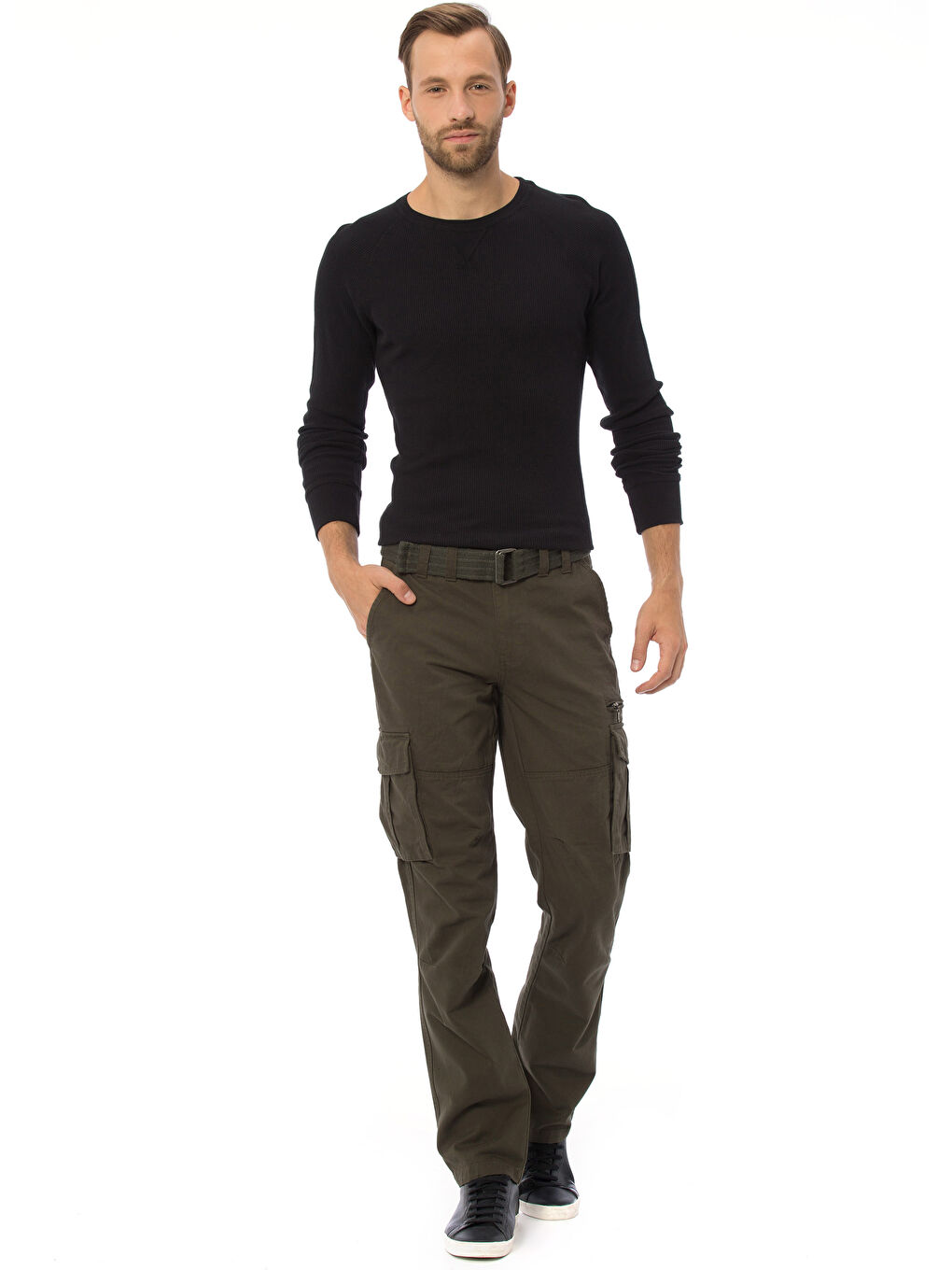 Man KHAKI Cargo Trousers-2