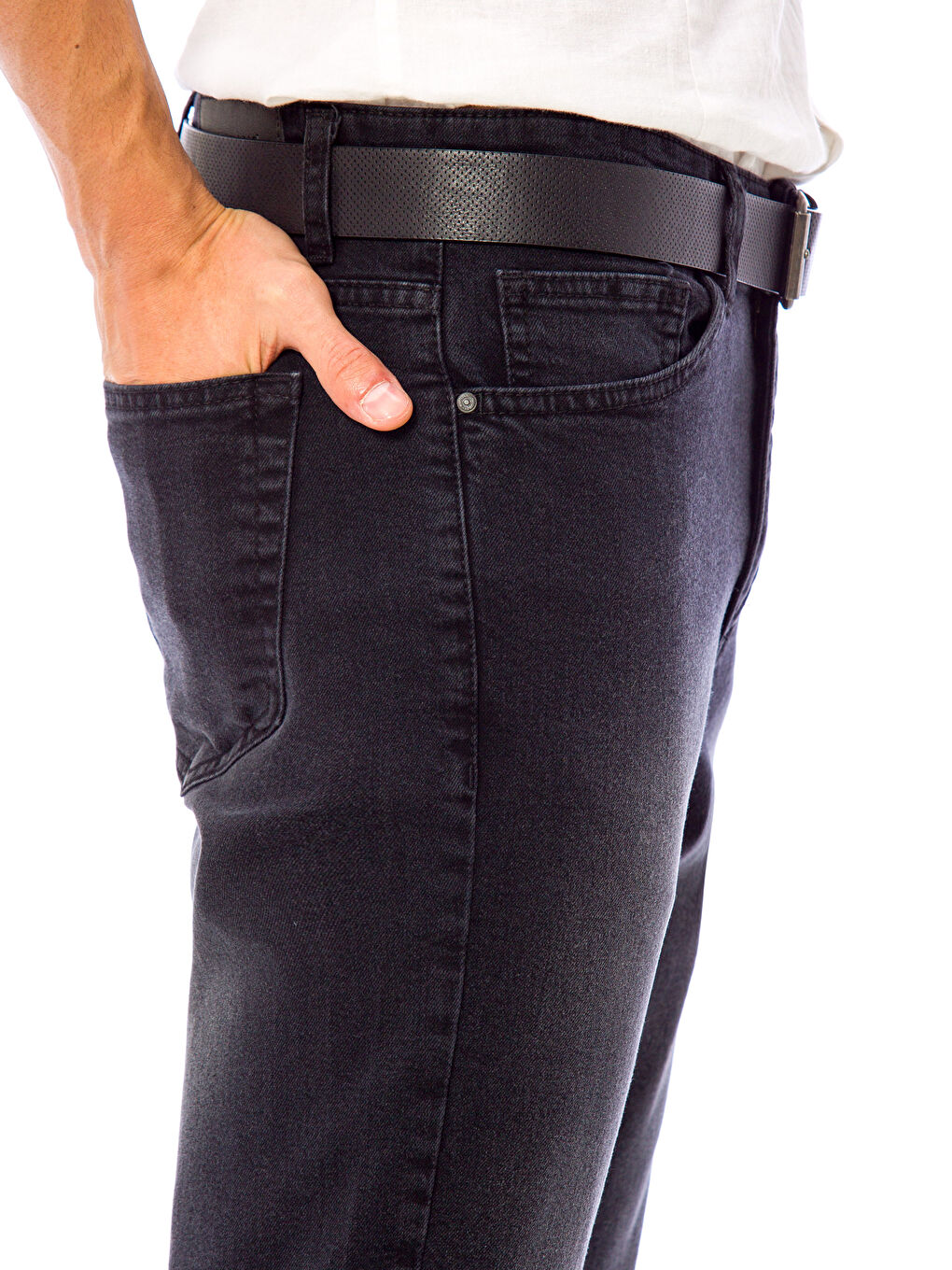 Siyah  Rodeo Jean Pantolon-3