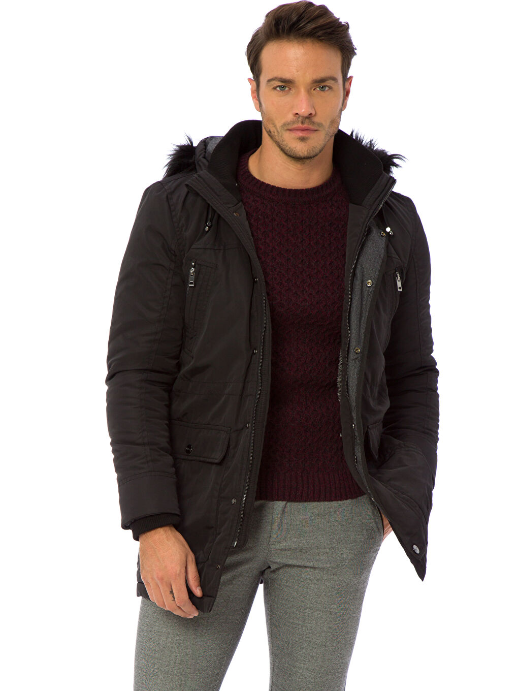 Man BLACK Overcoat-1