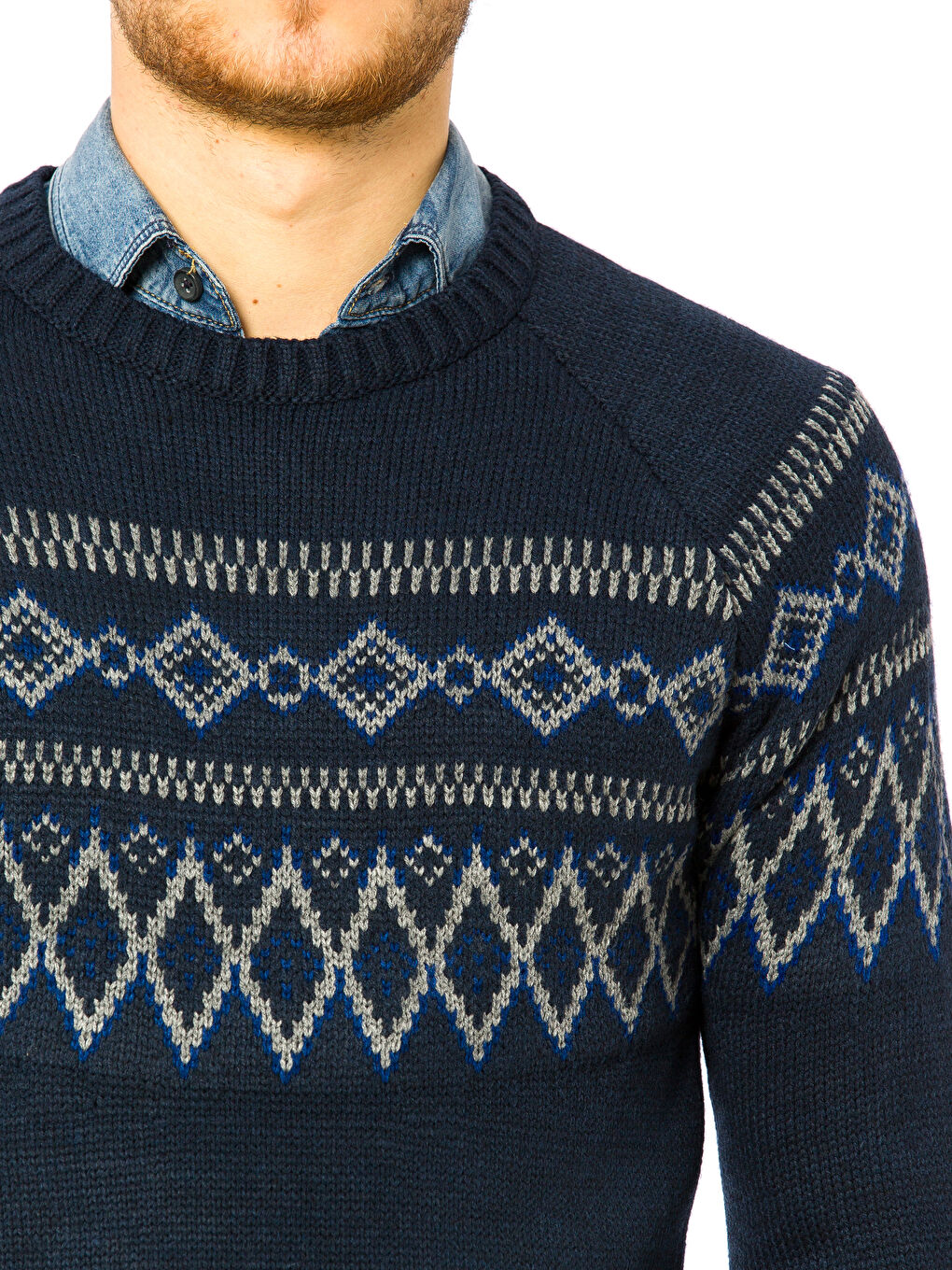 Baskılı Erkek Triko Kazak-3