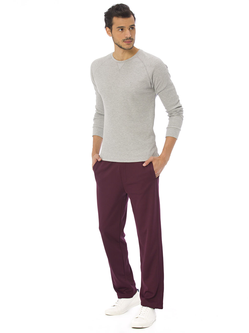 Pantalon de survêtement ROUGE BORDEAUX Homme-2