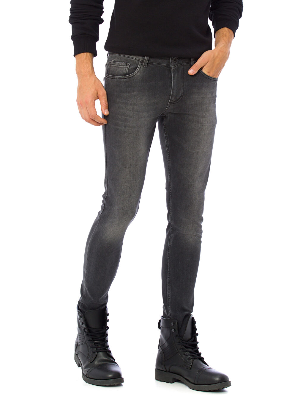 Gri Rodeo Jean Pantolon-1