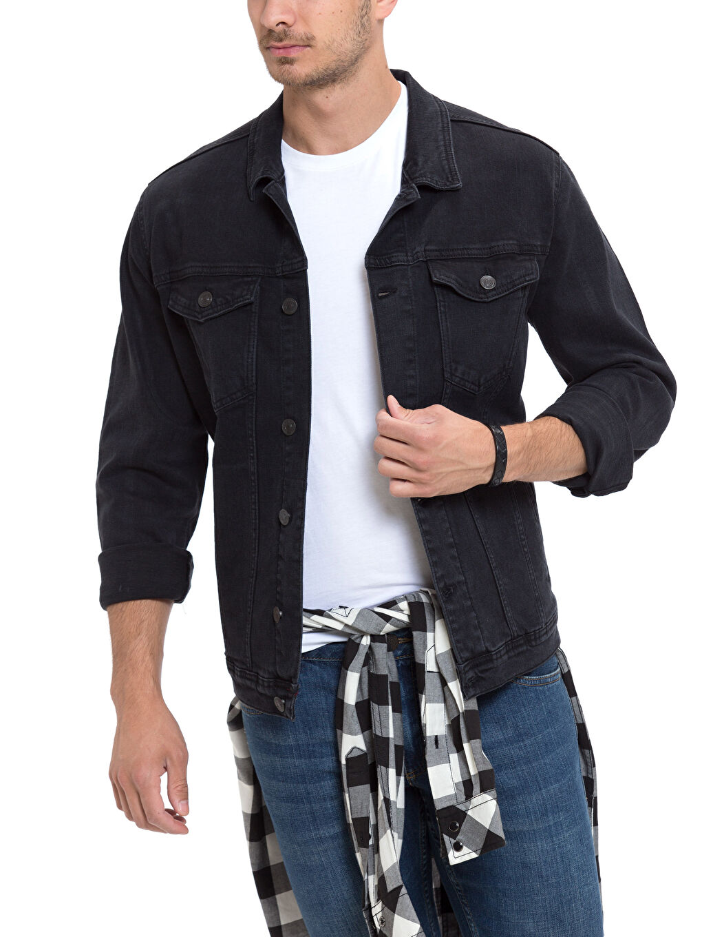 Veste en jean NOIR Homme