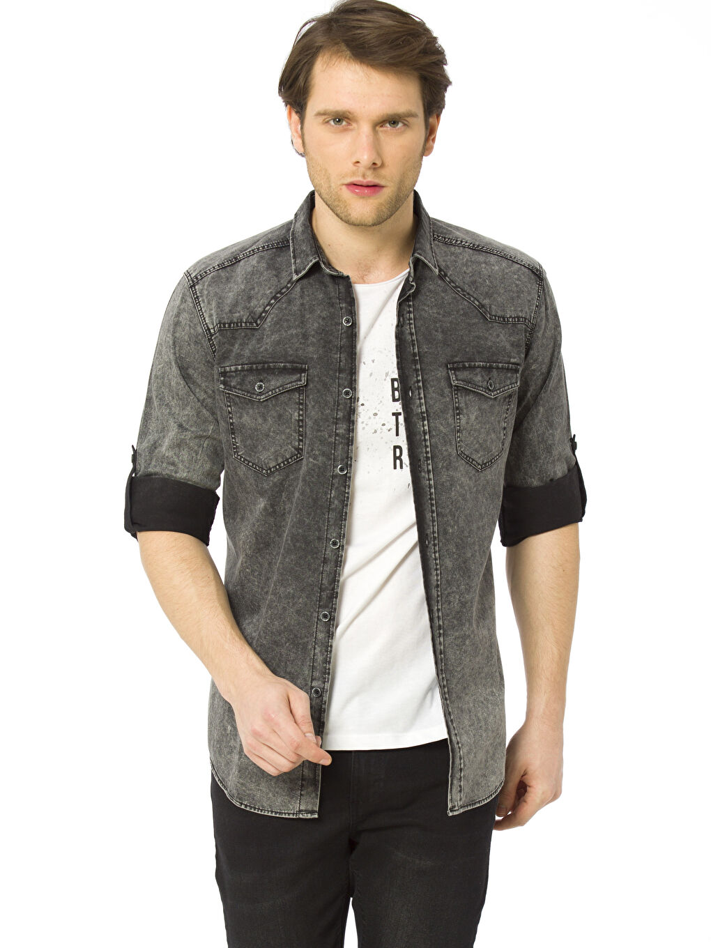 Chemise en jean NOIR Homme