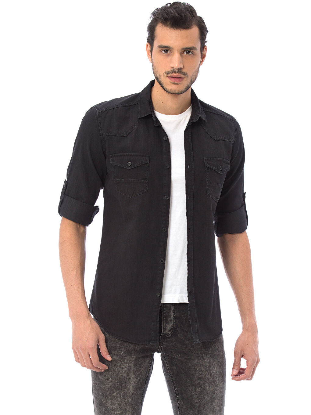 Man BLACK Denim Shirt -7K8473Z8-326