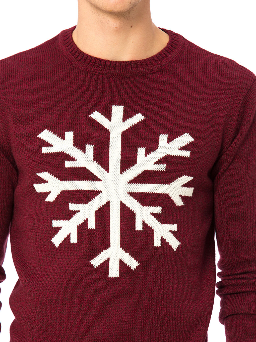 Rundhalsausschnitt Langarm Herren Strickpullover-4