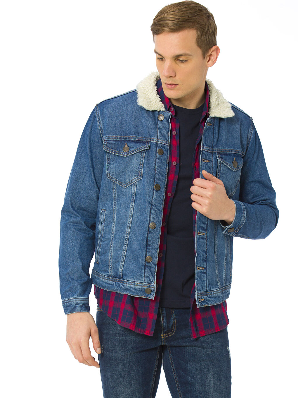 Orta İndigo Rodeo Jean Ceket