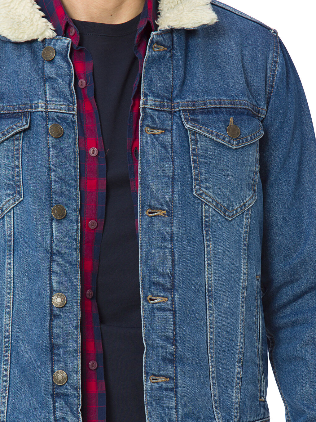 Orta İndigo Rodeo Jean Ceket-3