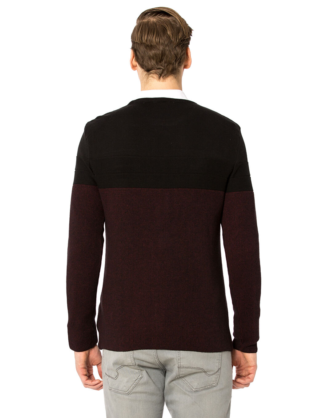 Mann BURGUND Pullover-1