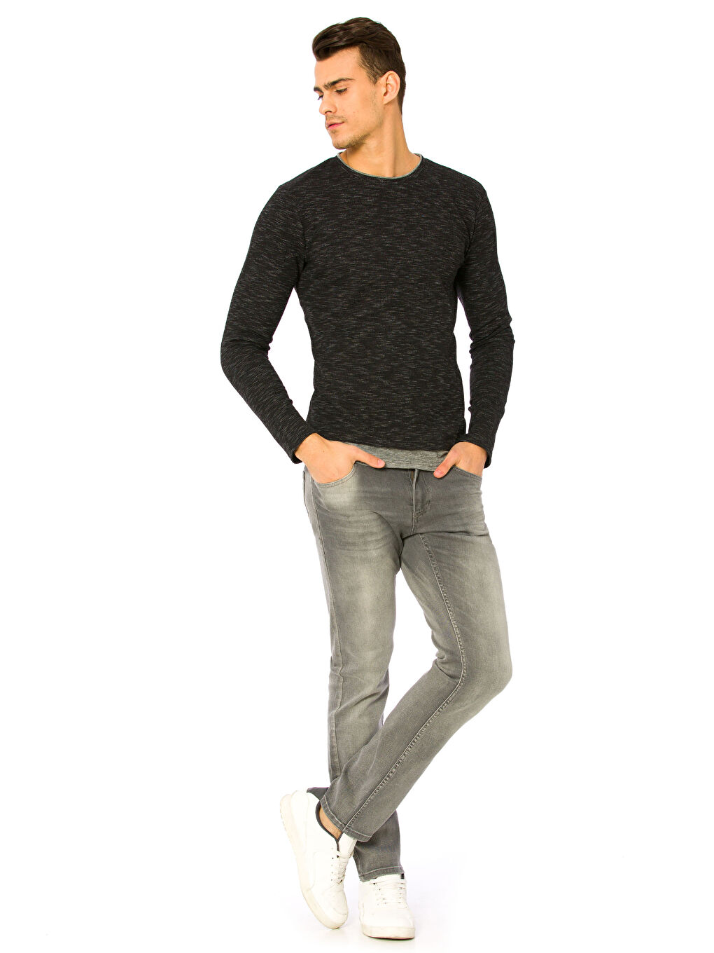 Sweat-shirt GRIS Homme-2