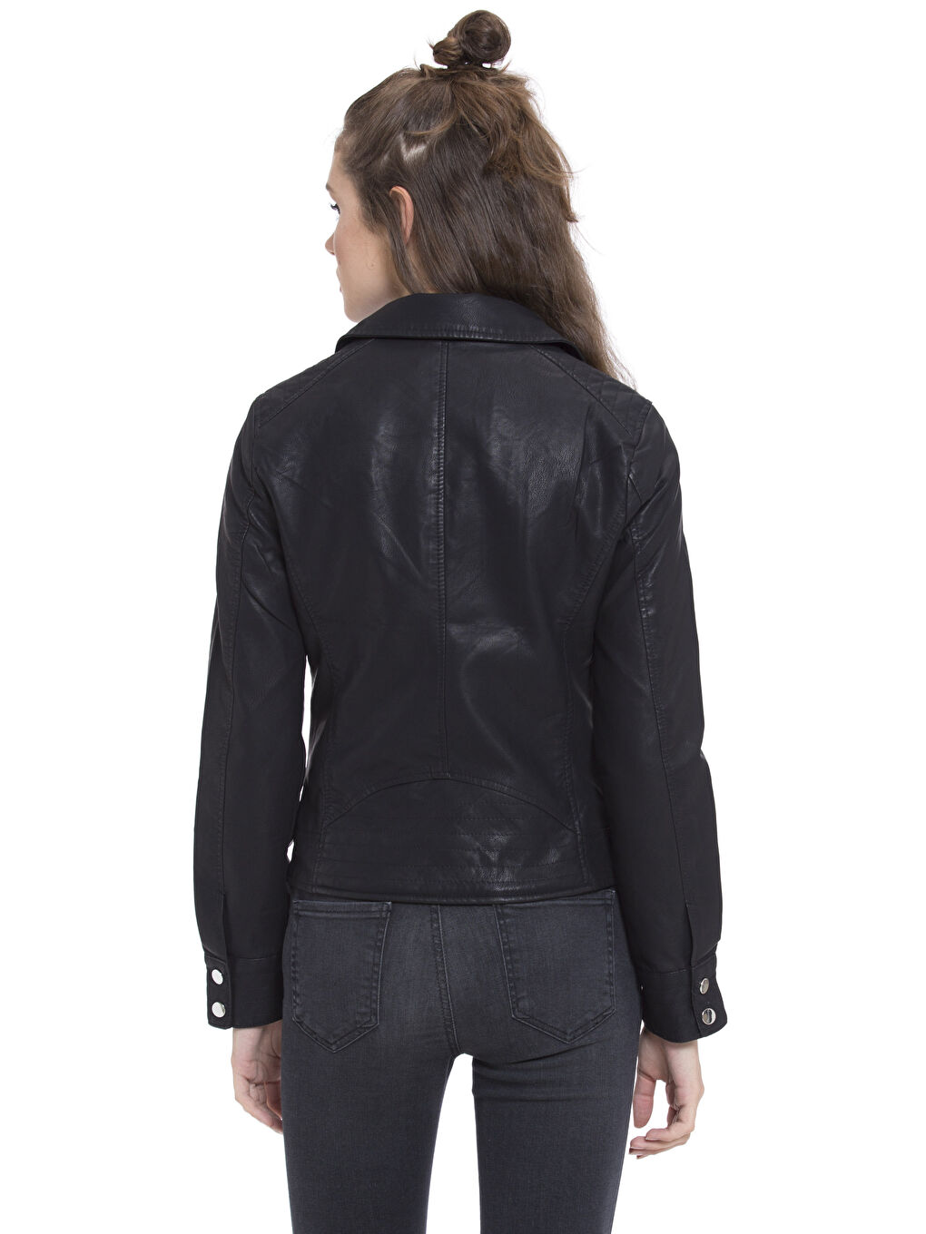 Deri Görünümlü Mont-1