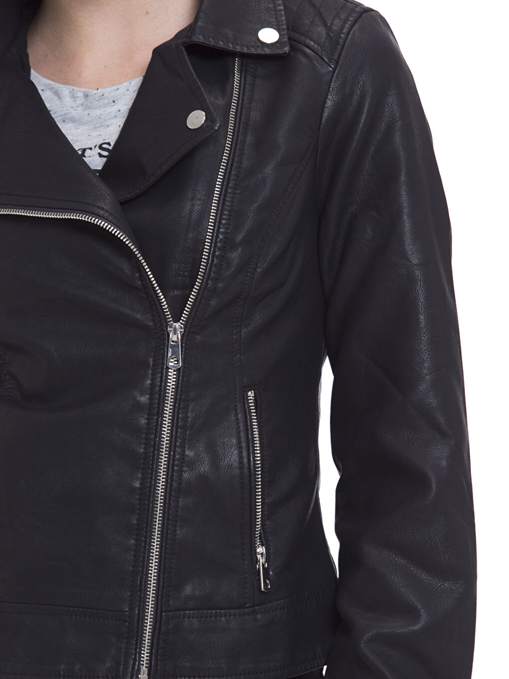 Deri Görünümlü Mont-3