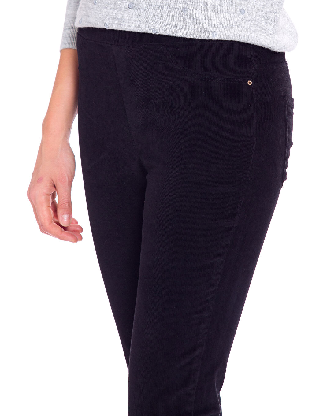 Bequeme Passform Cord Damenhosen-3