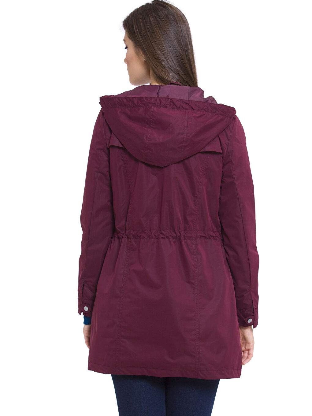 Manteau bouffant ROUGE BORDEAUX Femme-2