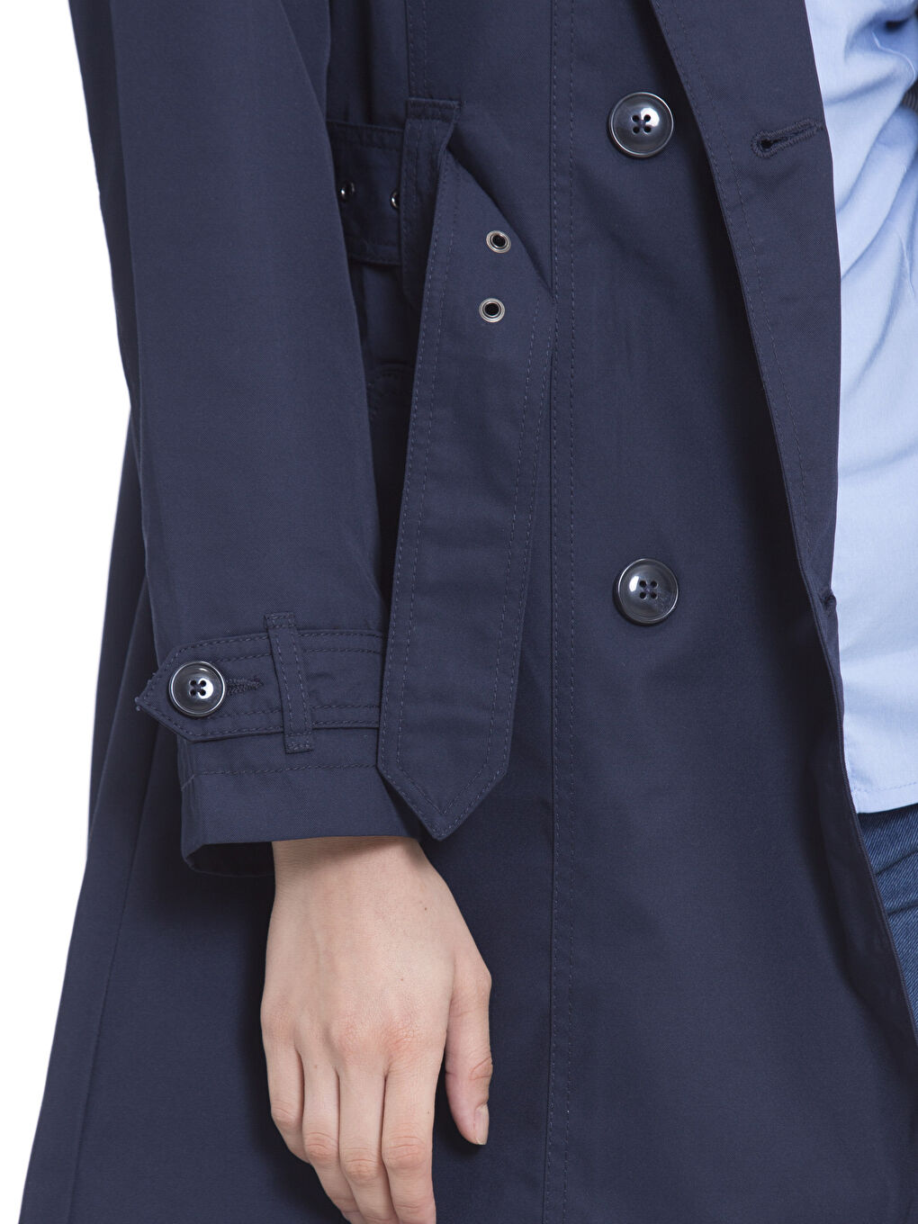 معطف المطر أزرق نساء-4