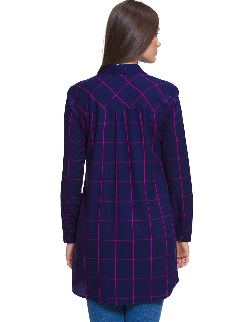 Fuşya Ekose Tunik-1