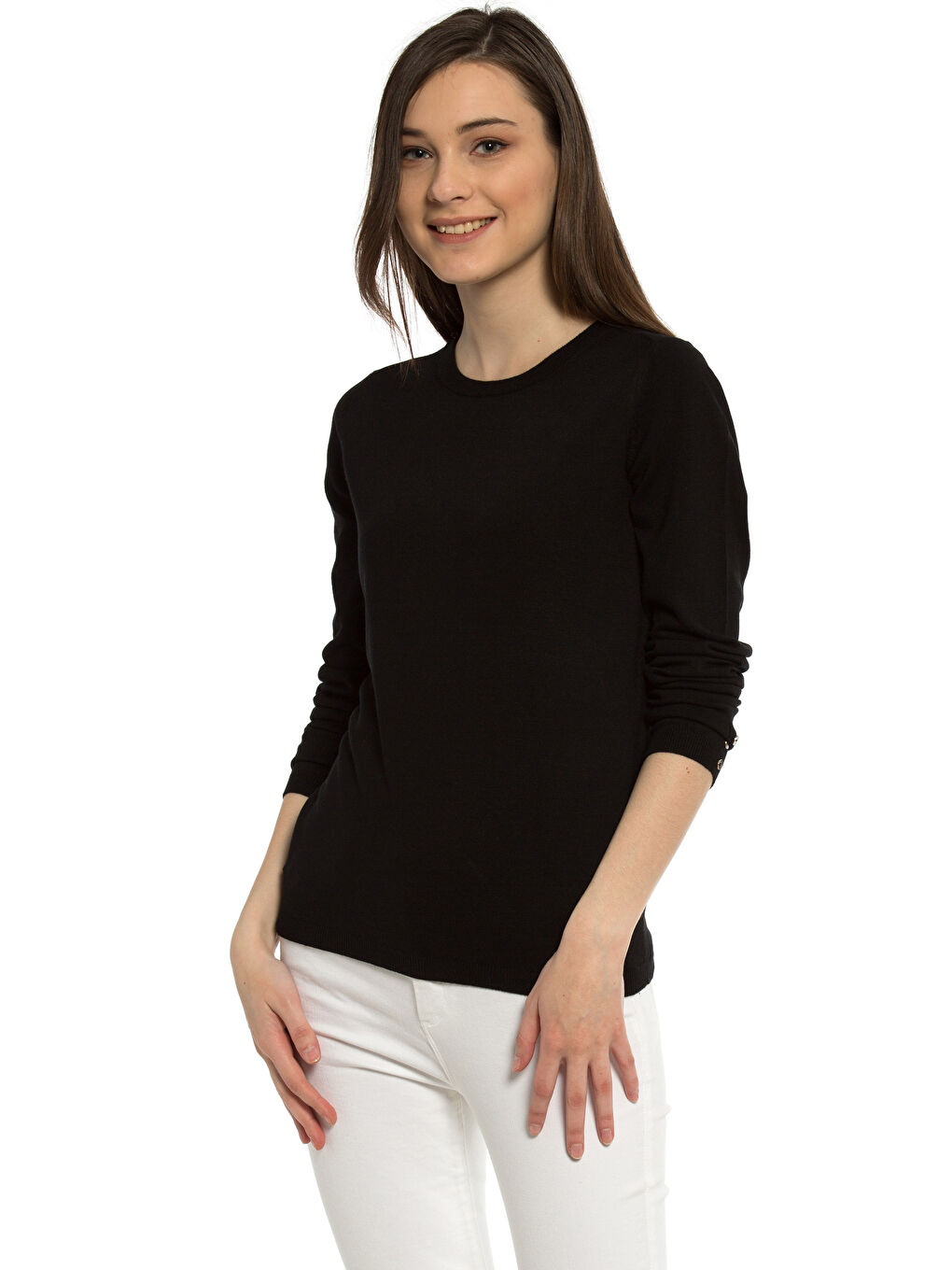 LCWAIKIKI Basic Frau SCHWARZ Pullover -7K1082Z8-E0N