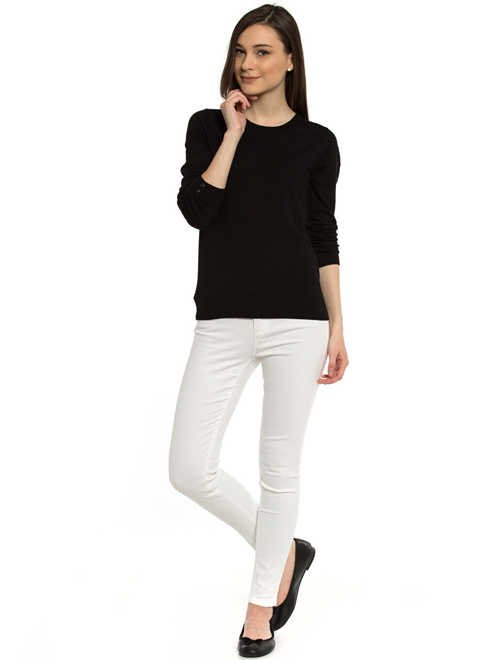 LCWAIKIKI Basic Frau SCHWARZ Pullover -7K1082Z8-E0N