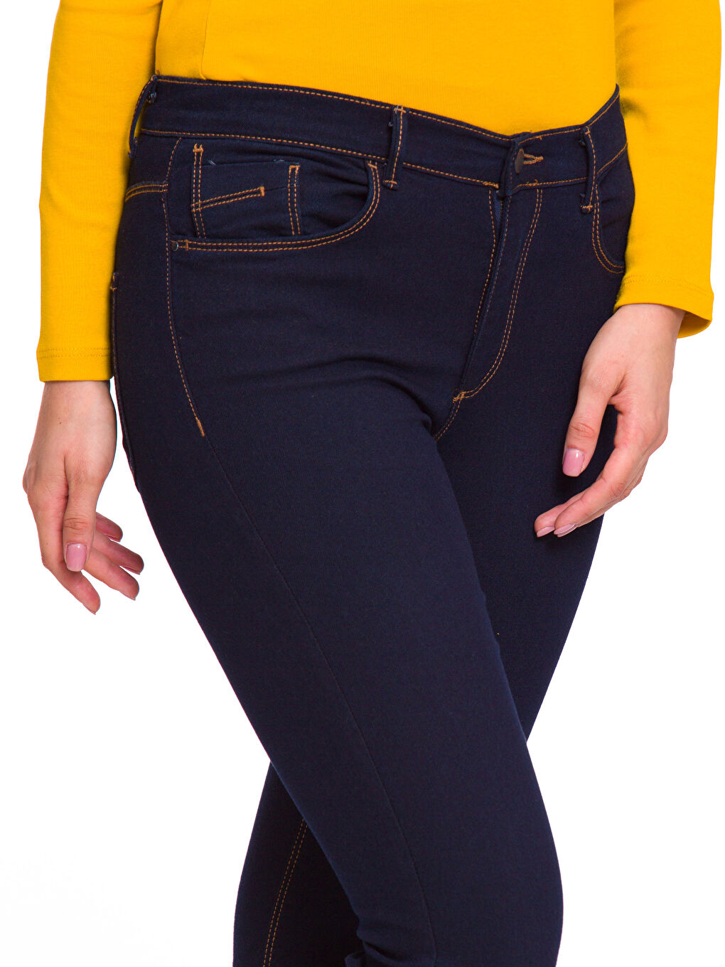 Siyah Derin Koyu Yık. Jean Pantolon-3