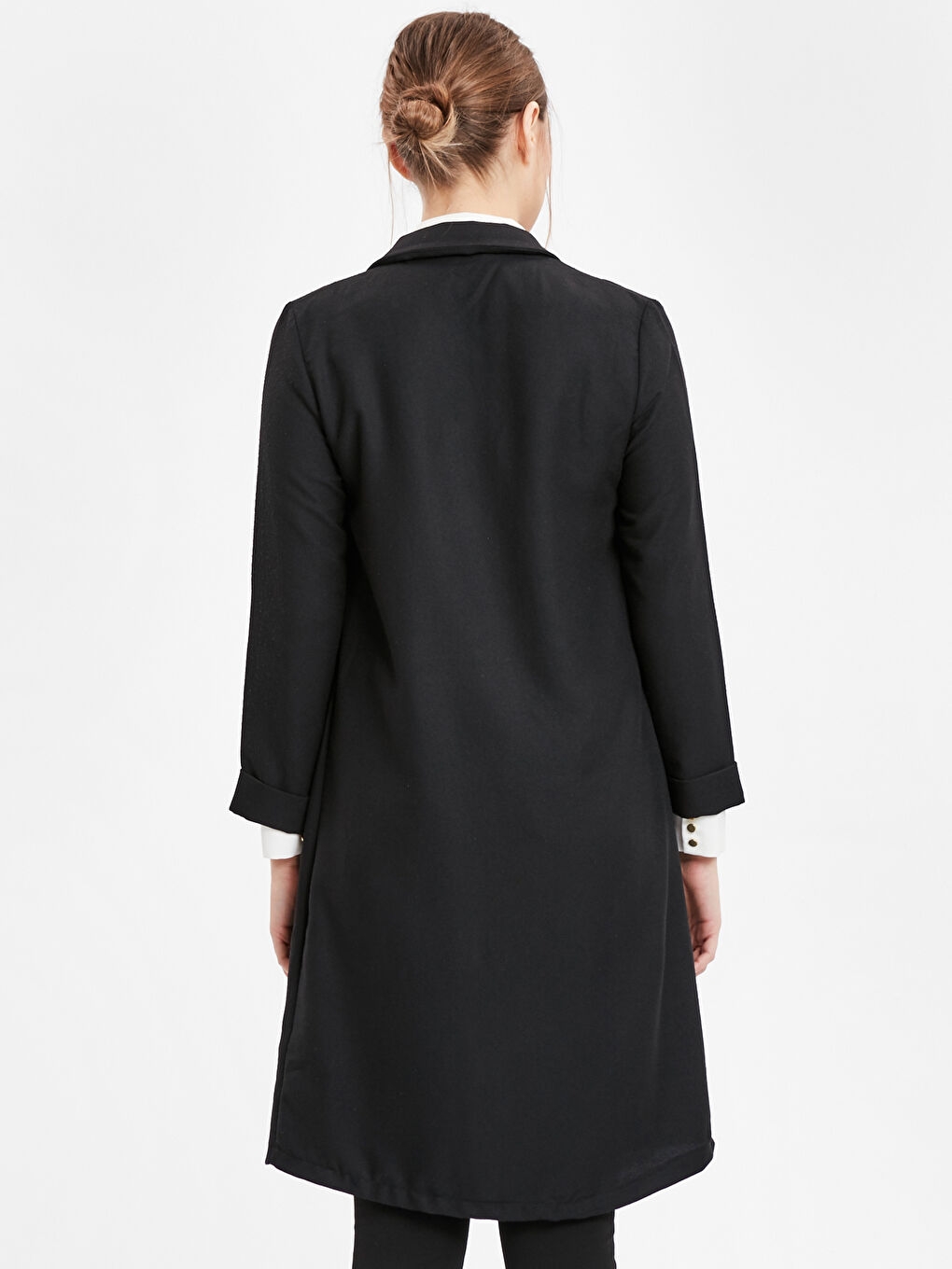 معطف واق من المطر نسائي ضيق كم طويل مريح-1