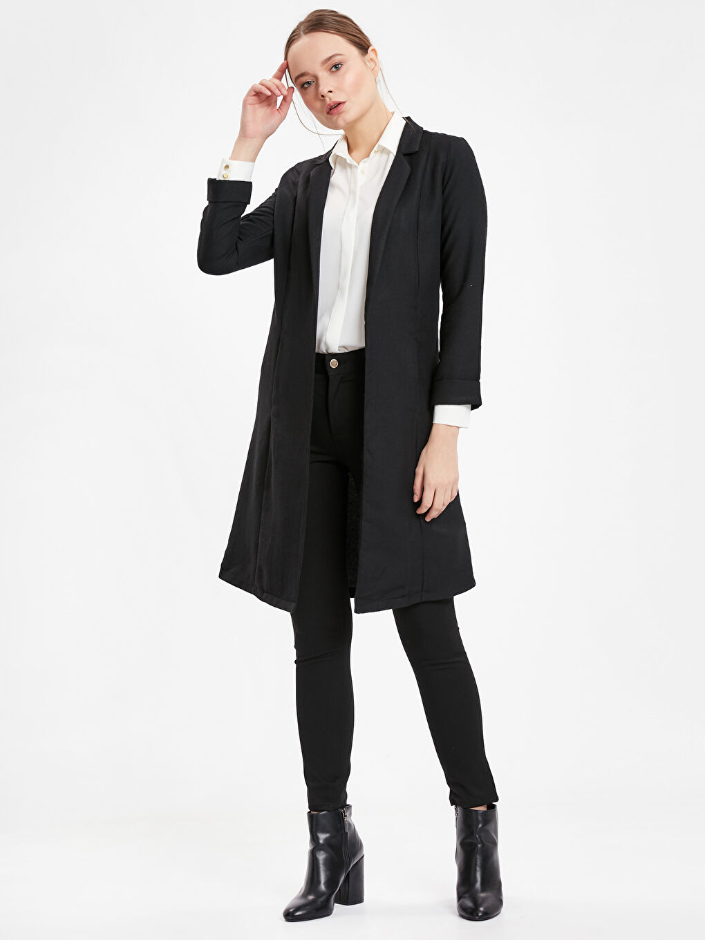 معطف واق من المطر نسائي ضيق كم طويل مريح-2