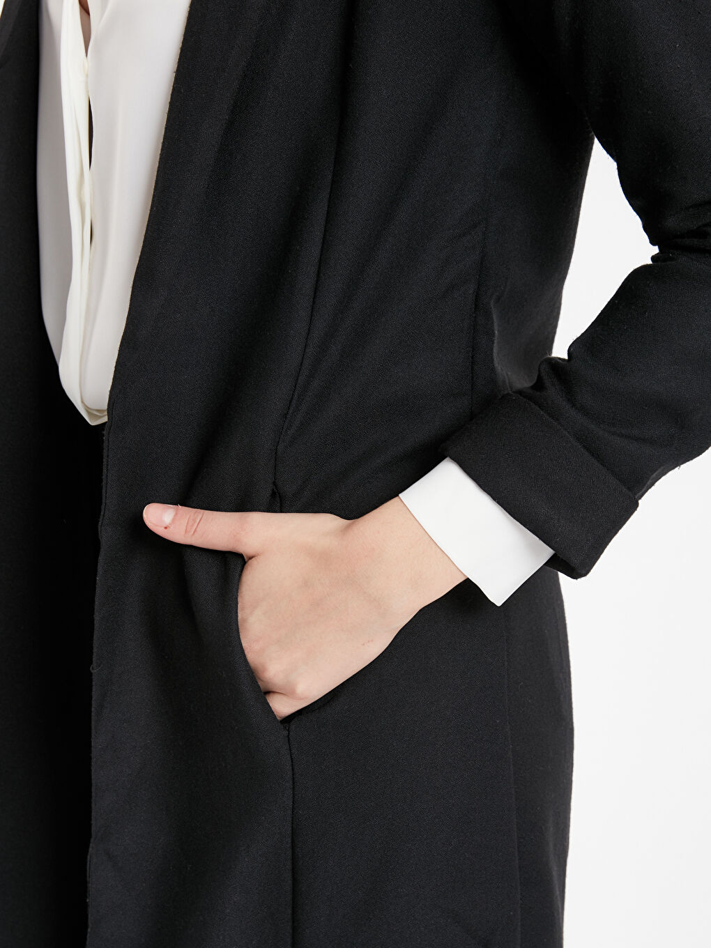 معطف واق من المطر نسائي ضيق كم طويل مريح-3