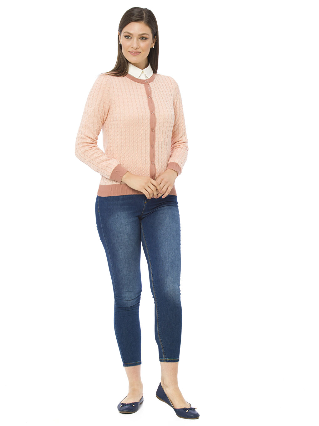 Açık Pembe Melanj Hırka-2