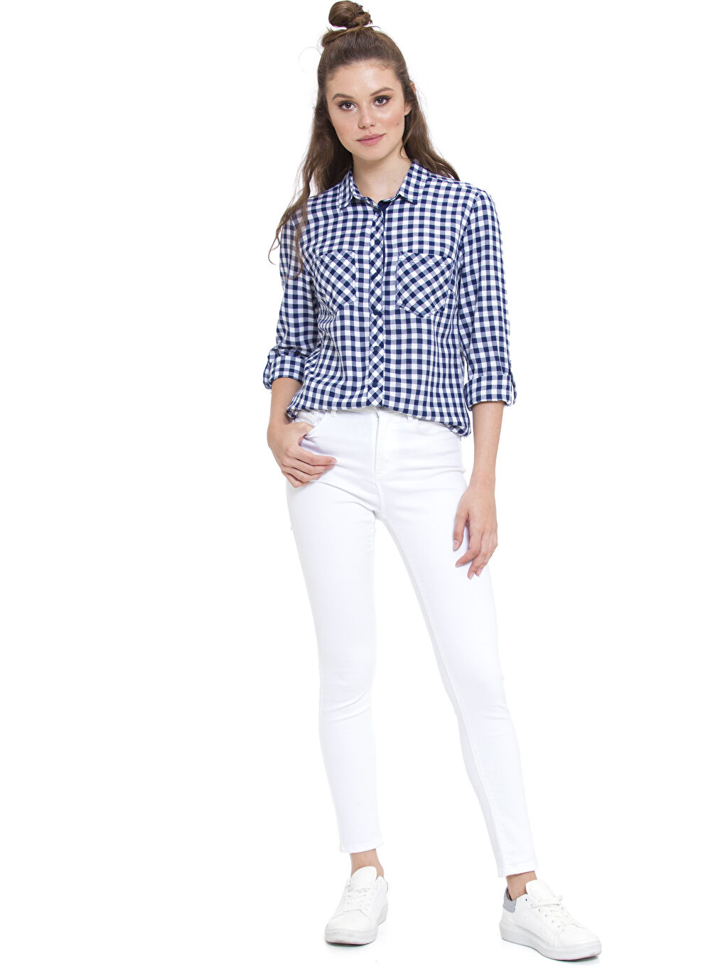 Lacivert Ekose Gömlek-2