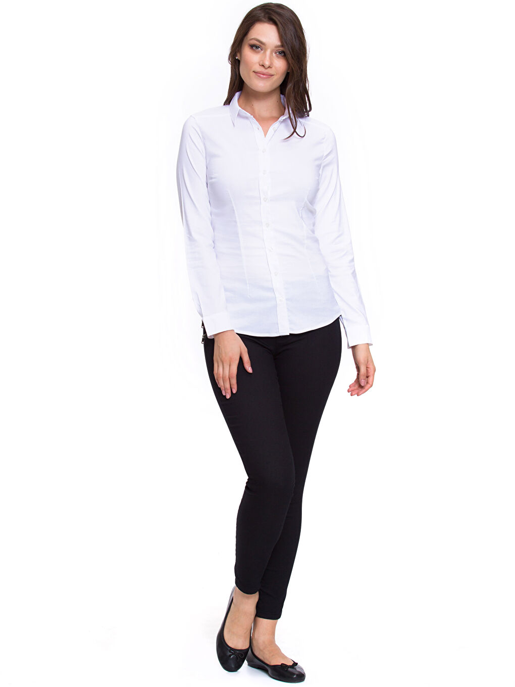 Cămașă Simplă cu Mânecă Lungă pentru Femei-2