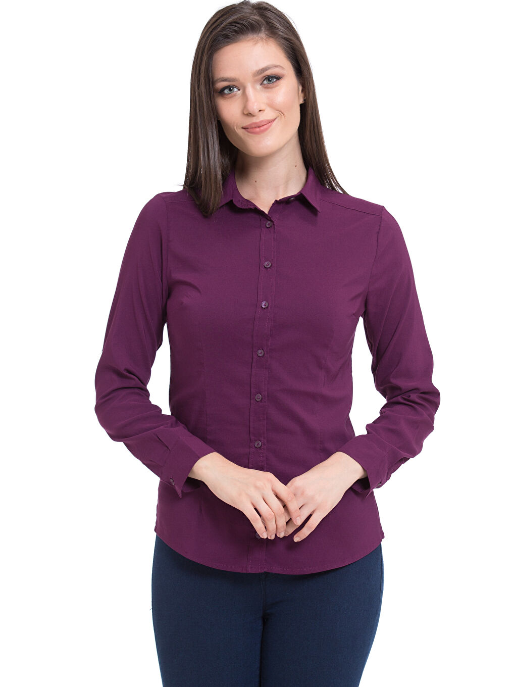 Chemise Unie à Manches Longues pour Femmes
