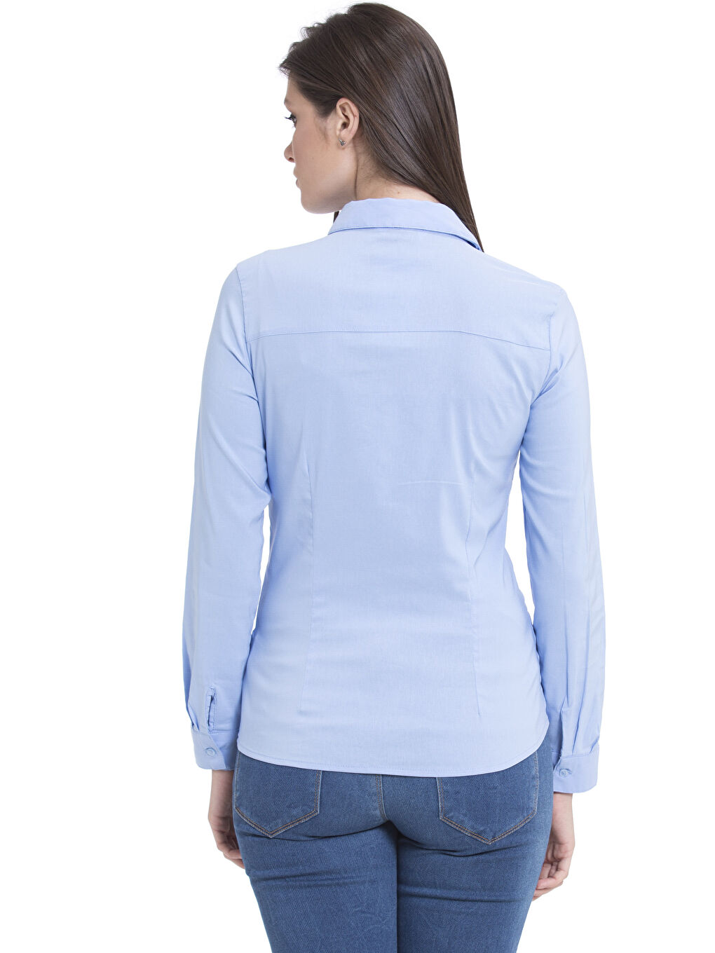 Plain Long Sleeve Women's Shirt-1