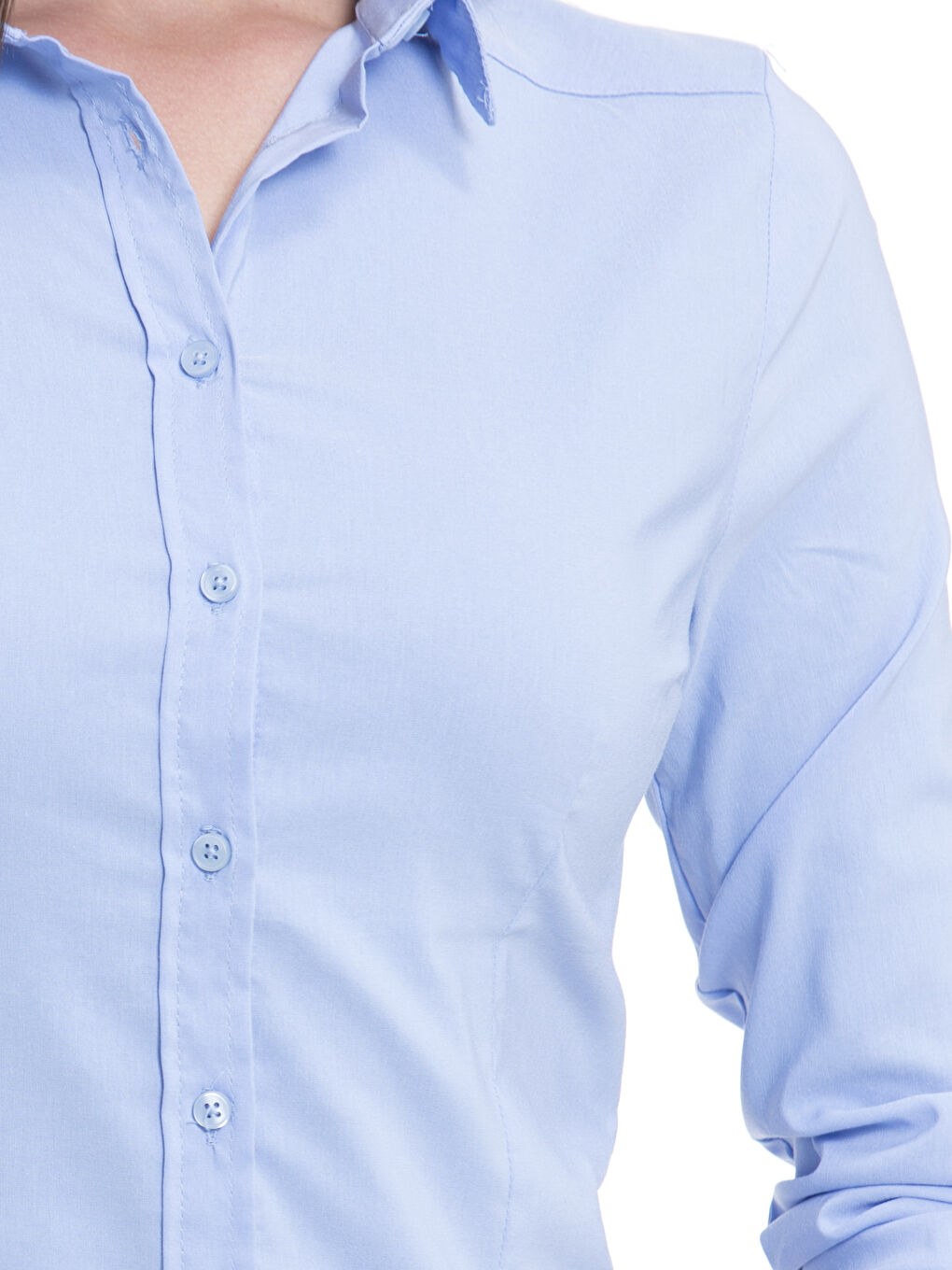 Plain Long Sleeve Women's Shirt-3