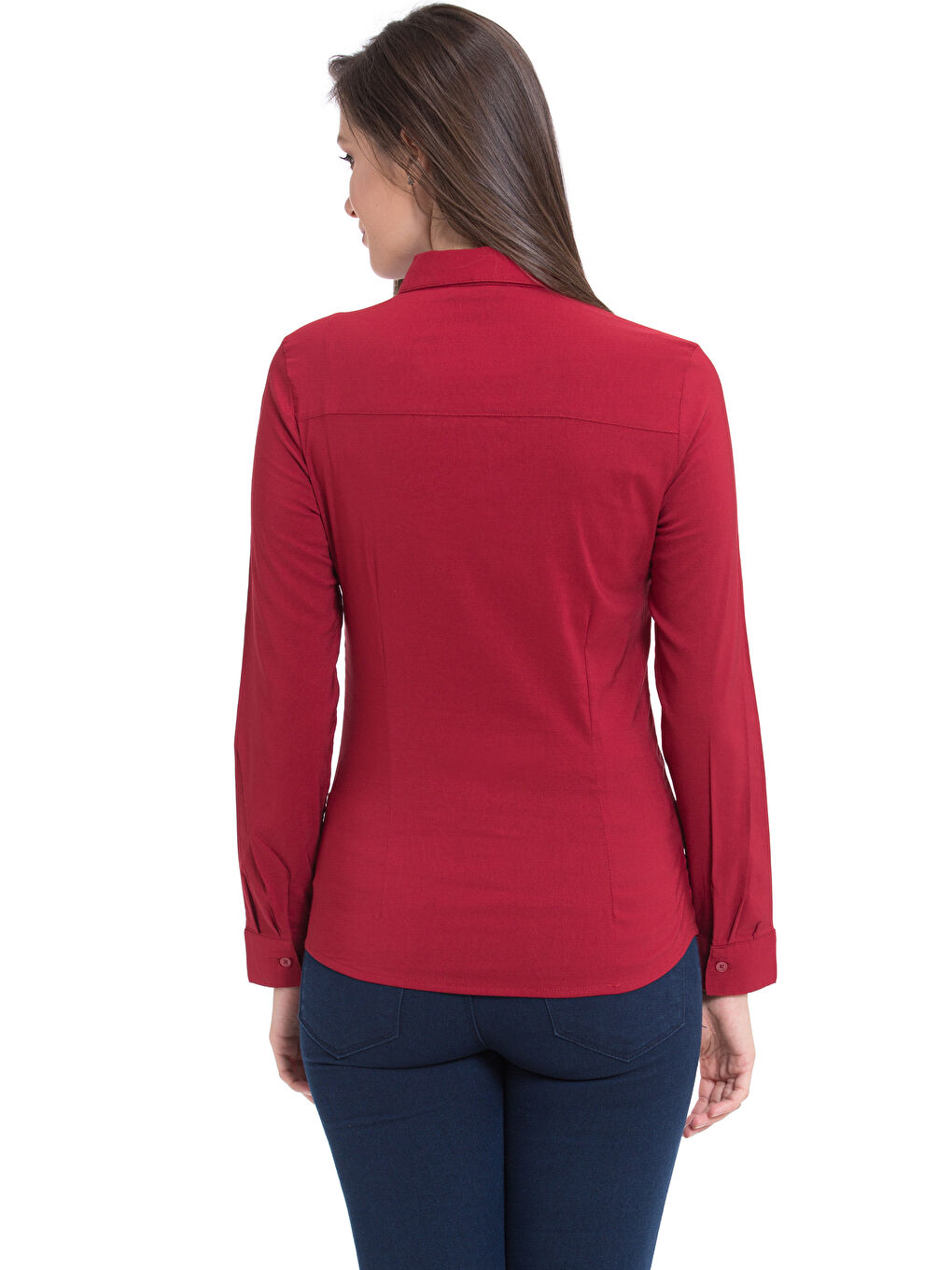 Plain Long Sleeve Women's Shirt-1