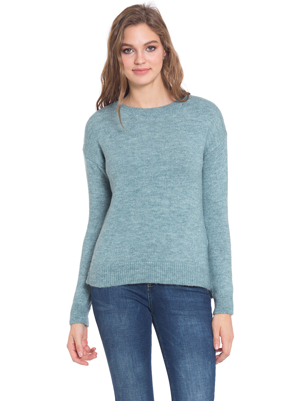 Woman Blue Sweater